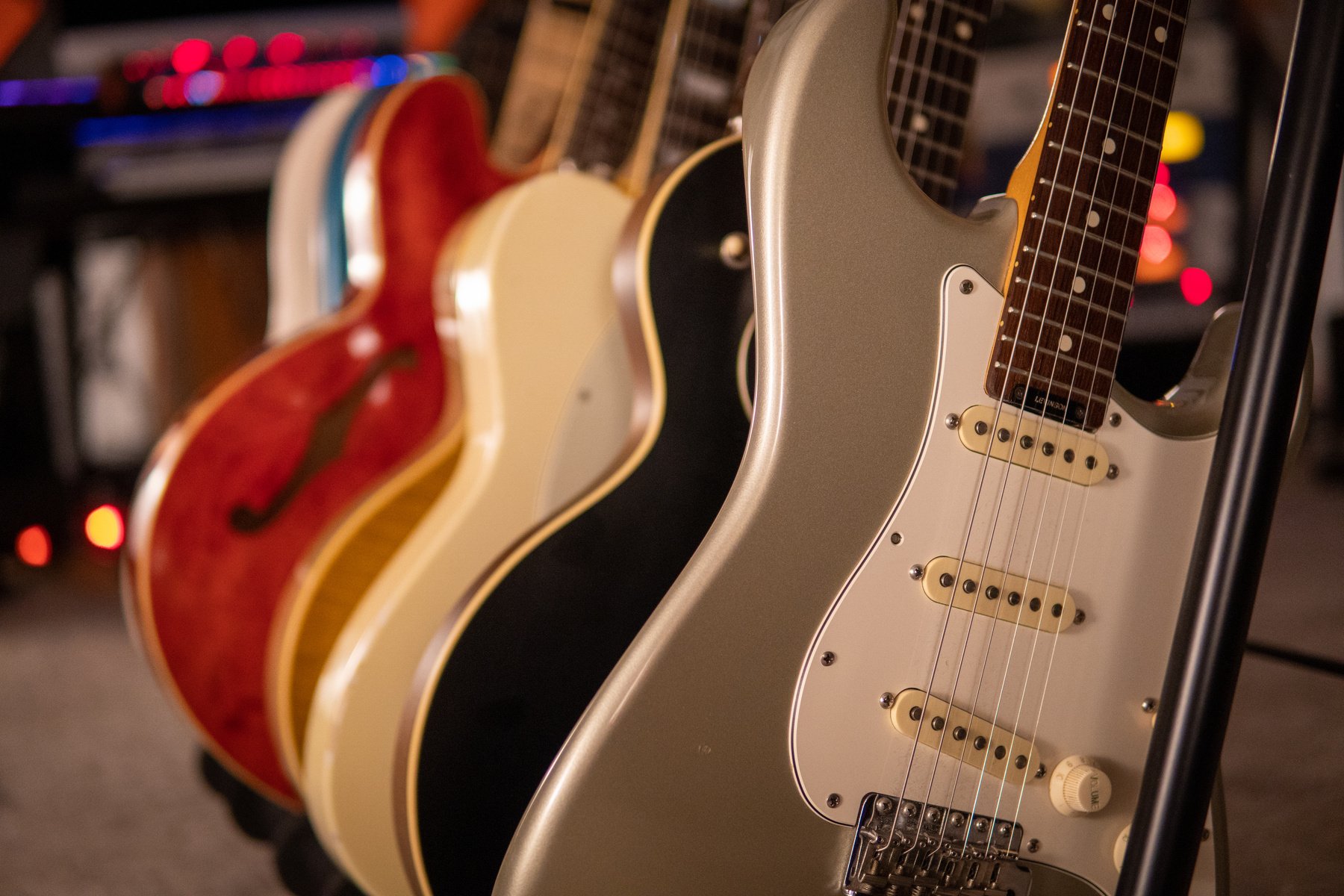 A Close-up Shot of an Electric Guitar